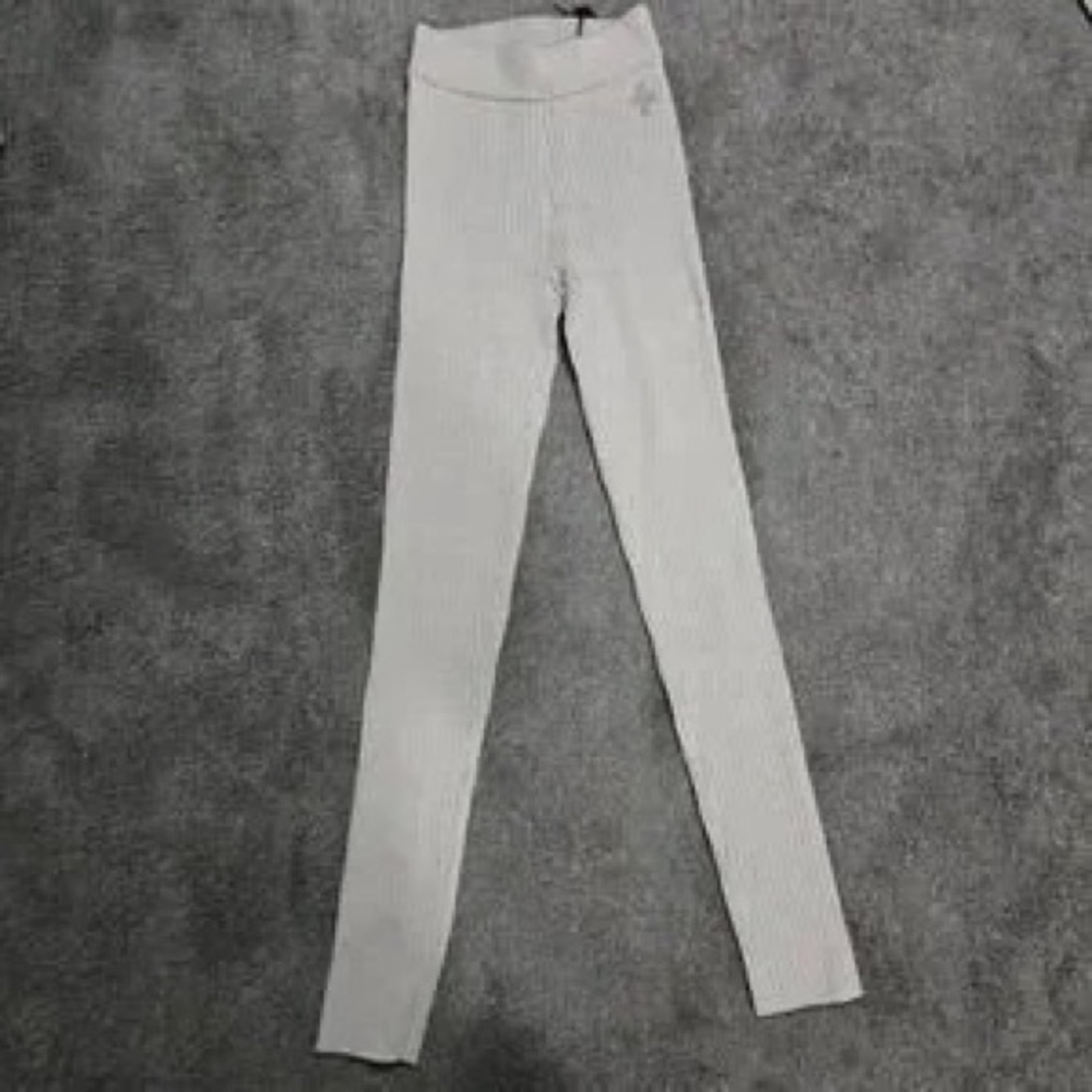 OVO Women's Ribbed Leggings in Light Gray
